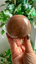Load image into Gallery viewer, Peach Moonstone 8cm Sphere with stand