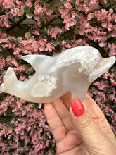 Load image into Gallery viewer, Hand Carved Flower Agate Dolphin