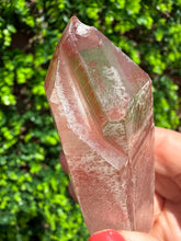 Load image into Gallery viewer, Natural Pink Lemurian Quartz on Custom Stand