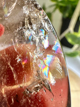 Load image into Gallery viewer, High Quality Smokey Quartz Moon with Inclusions on Stand