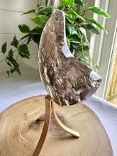 Load image into Gallery viewer, High Quality Smokey Quartz Moon with Inclusions on Stand