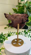 Load image into Gallery viewer, Mookaite Jasper Wolf Head with custom stand|Hand Carved