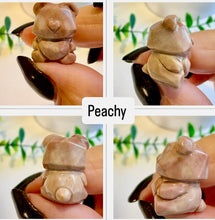 Load image into Gallery viewer, Alashan Agate Faceted Bear with Love Heart Carving