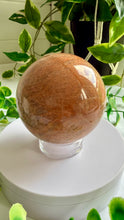 Load image into Gallery viewer, Peach Moonstone 8cm Sphere with stand