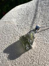 Load image into Gallery viewer, Genuine Moldavite Necklace set in 925 Silver with 18” Trace Chain