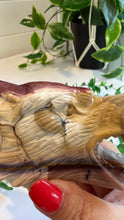 Load image into Gallery viewer, Mookaite Jasper Wolf Head with custom stand|Hand Carved