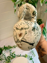 Load image into Gallery viewer, Tree Agate Skull with Elephant|Hand Carved|Statement Decor