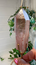 Load image into Gallery viewer, Natural Pink Lemurian Quartz on Custom Stand from Brazil