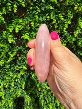 Load image into Gallery viewer, Rose Quartz Moon on Custom Gold Stand