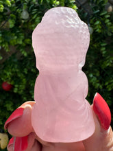 Load image into Gallery viewer, Rose Quartz Buddha Carving
