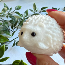 Load image into Gallery viewer, Sparkly White Jade Hedgehog Carving