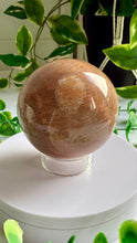 Load image into Gallery viewer, Peach Moonstone 8cm Sphere with stand