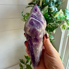 Load image into Gallery viewer, Chevron Amethyst Witches Hat from Zambia