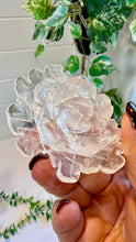 Load image into Gallery viewer, Clear Quartz Rose Carving on Custom Stand|Home Decor