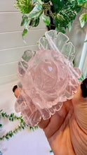 Load image into Gallery viewer, Rose Quartz Rose Carving on Custom Stand|Home Decor