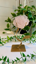 Load image into Gallery viewer, Rose Quartz Rose Carving on Custom Stand|Home Decor