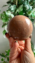 Load image into Gallery viewer, Peach Moonstone 8cm Sphere with stand
