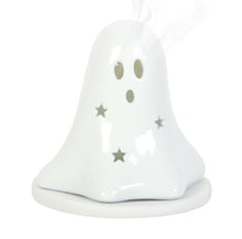 Load image into Gallery viewer, Ceramic Ghost Tea Light and Incense Cone Holder