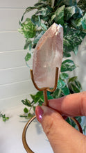Load image into Gallery viewer, Natural Pink Lemurian Quartz on Custom Stand from Brazil