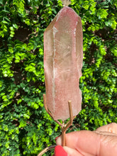 Load image into Gallery viewer, Natural Pink Lemurian Quartz on Custom Stand