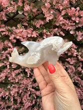 Load image into Gallery viewer, Hand Carved Flower Agate Dolphin
