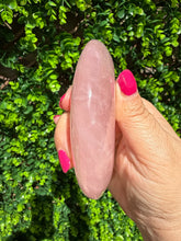 Load image into Gallery viewer, Rose Quartz Moon on Custom Gold Stand