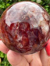Load image into Gallery viewer, Fire Quartz Sphere from Madagascar with stand. Approx 5.5cm