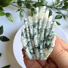 Load image into Gallery viewer, Hand Carved Moss Agate Nine Tail Fox