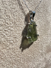 Load image into Gallery viewer, Genuine Moldavite Necklace set in 925 Silver with 18” Trace Chain