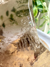 Load image into Gallery viewer, High Quality Smokey Quartz Moon with Inclusions on Stand