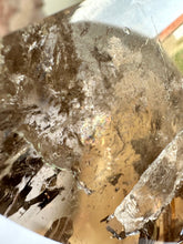 Load image into Gallery viewer, High Quality Smokey Quartz Moon with Inclusions on Stand