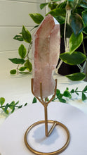 Load image into Gallery viewer, Natural Pink Lemurian Quartz on Custom Stand from Brazil
