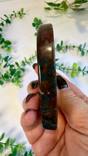 Load image into Gallery viewer, Red Moss Agate Heart with Gold Stand