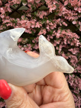 Load image into Gallery viewer, Hand Carved Flower Agate Dolphin