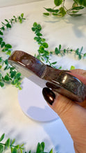 Load image into Gallery viewer, Red Moss Agate Heart with Gold Stand