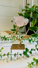 Load image into Gallery viewer, Rose Quartz Rose Carving on Custom Stand|Home Decor