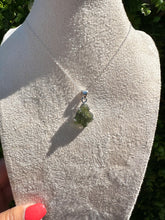 Load image into Gallery viewer, Genuine Moldavite Necklace set in 925 Silver with 18” Trace Chain