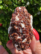 Load image into Gallery viewer, Spessartine Garnet on Feldspar Specimen
