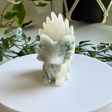Load image into Gallery viewer, Hand Carved Moss Agate Nine Tail Fox