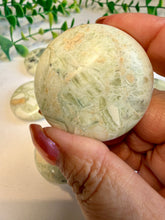 Load image into Gallery viewer, Green Maligano Jasper Round Palm Stones from Indonesia