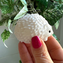Load image into Gallery viewer, Sparkly White Jade Hedgehog Carving