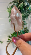 Load image into Gallery viewer, Natural Pink Lemurian Quartz on Custom Stand from Brazil