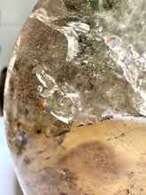 Load image into Gallery viewer, High Quality Smokey Quartz Moon with Inclusions on Stand