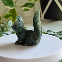 Load image into Gallery viewer, Hand Carved Moss Agate Nine Tail Fox