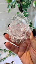 Load image into Gallery viewer, Clear Quartz Rose Carving on Custom Stand|Home Decor