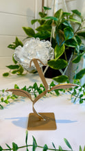 Load image into Gallery viewer, Clear Quartz Rose Carving on Custom Stand|Home Decor