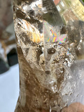 Load image into Gallery viewer, High Quality Smokey Quartz Moon with Inclusions on Stand