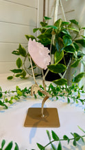 Load image into Gallery viewer, Rose Quartz Rose Carving on Custom Stand|Home Decor