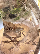 Load image into Gallery viewer, High Quality Smokey Quartz Moon with Inclusions on Stand