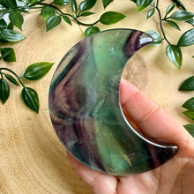 Load image into Gallery viewer, Fluorite Moon on Custom Stand